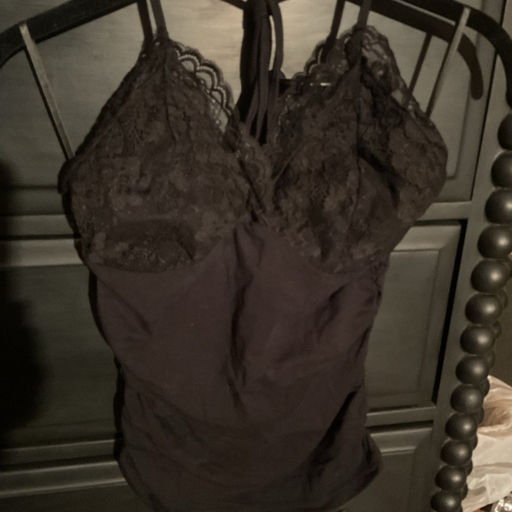 SHEIN Black Fitted Bustier Camisole Sleeveless Top